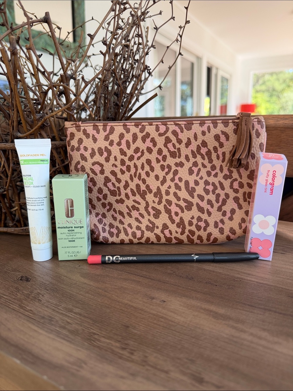 Leopard Print Zip Cosmetic Bag & Bundle